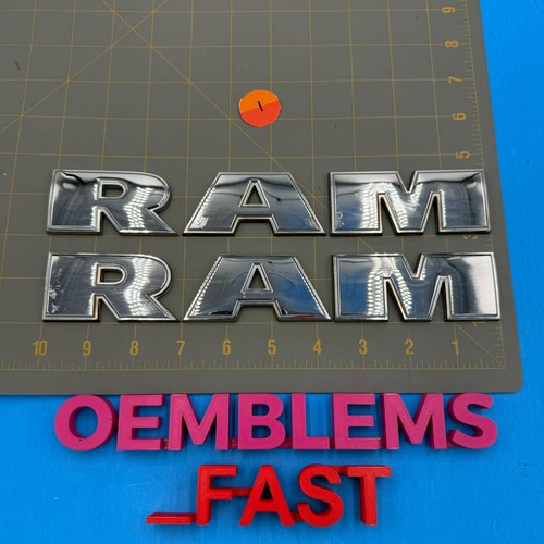 2008-2012 Dodge Ram Truck OEM Factory Chrome Side Door LH RH Emblem Pair Set