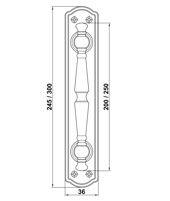 Türgriff Messing Stoßgriff Vintage gold Torgriff Stangengriff Jugendstil Blende - Bild 2 von 3
