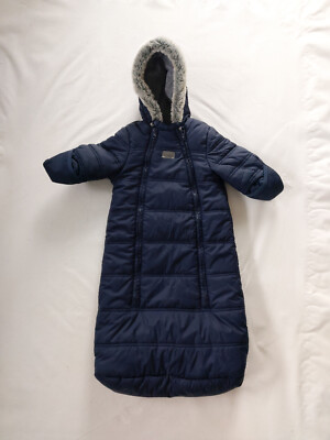SAKKO BY CHICCO Baby Fußsack mit Fell Wagenanzug Blau Dunkelblau 6 - 9 Monate