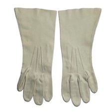Vintage 50s 9.25  Mid Length Cotton Gloves Womens EXTRA SMALL IVORY NOS