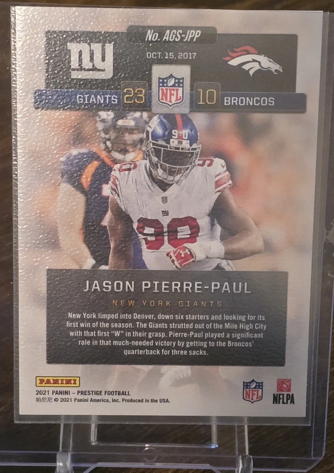 2021 Panini Prestige - Any Given Sunday Xtra Points Red #AGS-JPP Jason... - Image 2 of 2