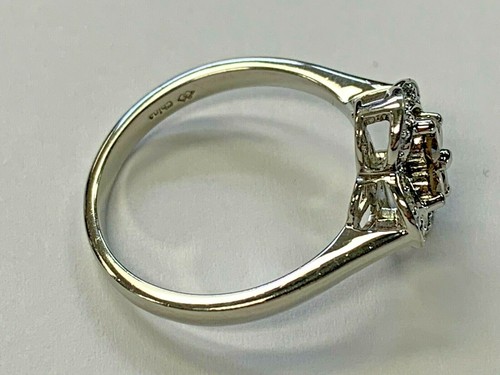 estate STERLING SILVER Champagne & WHITE DIAMOND BEAUTIFUL RING px - Picture 8 of 10