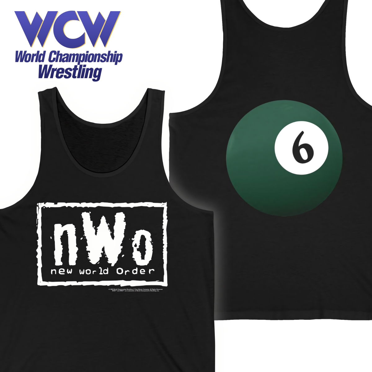 WCW nWo Syxx 6-Ball Shirt X-pac Retro 90s WWF WWE New World Order