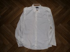 Men's White Peter Werth Wynford white cotton shirt, New with Tags size UK Large