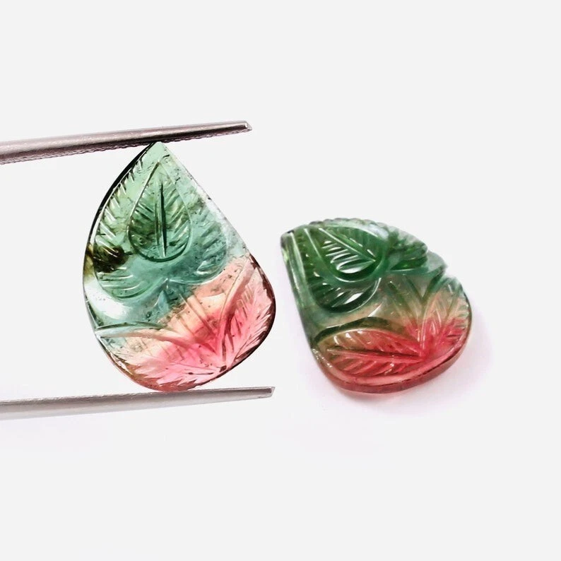 Loose Gemstone Natural Certified Bio Tourmaline Hand Carved Fancy Pear A469 - Image 3 of 3