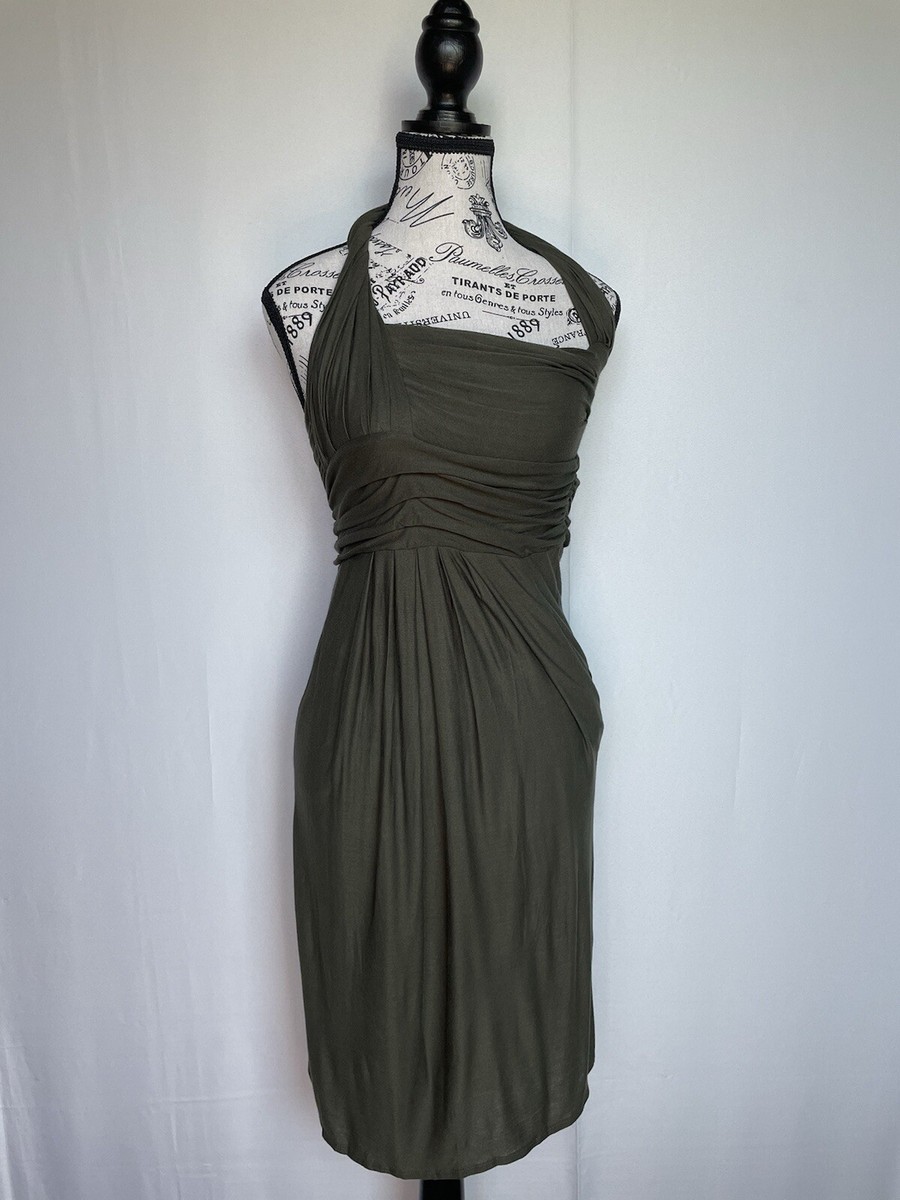 T-bags Los Angeles green Grecian goddess asymmetrical halter dress size XS  NWOT | eBay