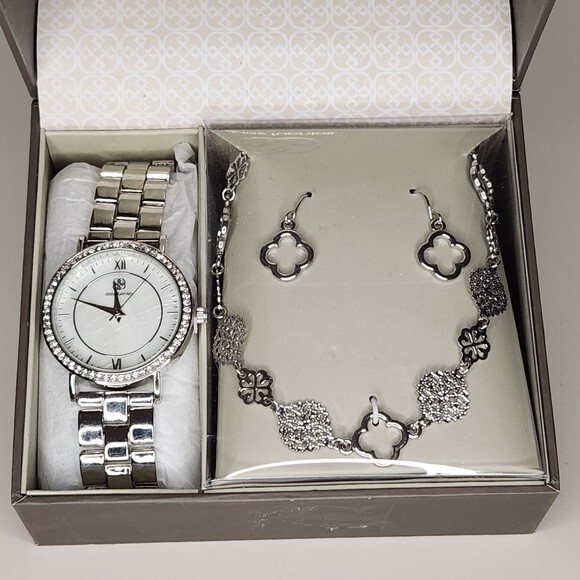 Daisy Fuentes Silver Tone Rhinestone Watch with Necklace and  display picture 2