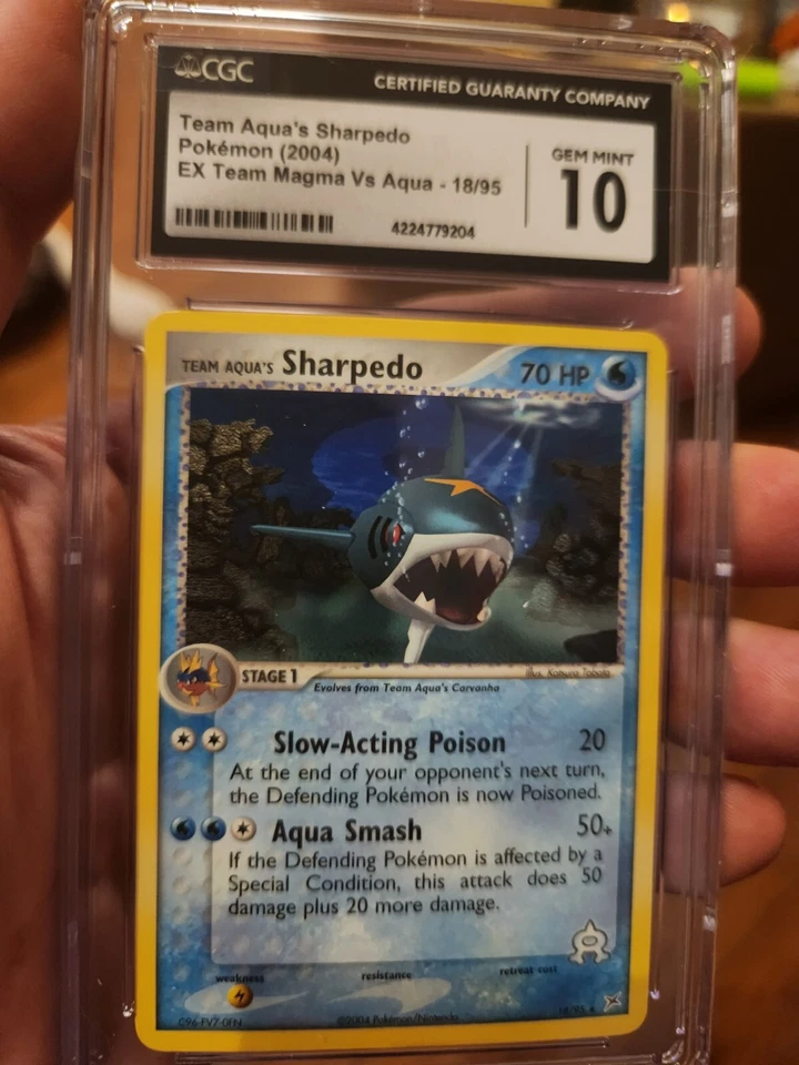 (POP 15) CGC 10 GEM MINT Pokemon EX Team Magma Team Aqua Sharpedo 18/95 - Image 2 of 3