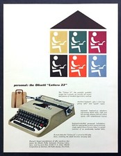 1954 Olivetti Lettera 22 Portable Personal Typewriter photo vintage print ad