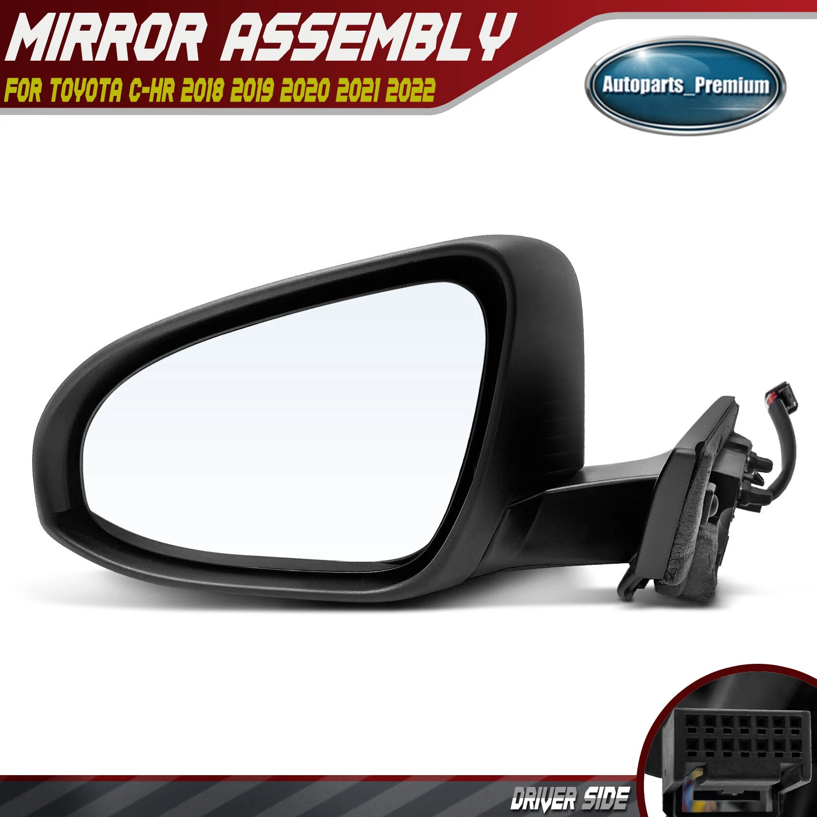 Driver Power Mirror w/ Power Fold Turn Signal Heated for Toyota C-HR 2018-2022
