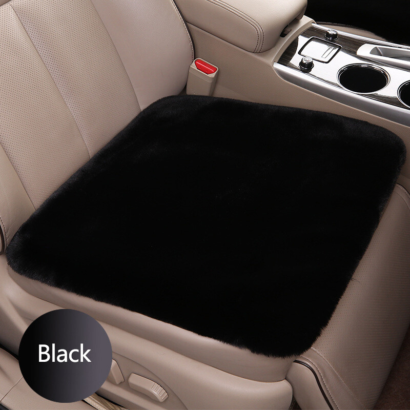 1Pc Car Seat Cover Front Cushion Plush Soft Comfort Pad Protector Mat Warm Black