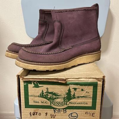 RUSSELL MOCCASIN Woman Leather Brown Knockabout Boots Size RUSSELL MOCCASIN Woman Leather Brown Knockabout Boots Size