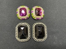 Lindsay Phillips Interchangeable SNAPS - Lot of 2 Pairs - Silver Black Purple 