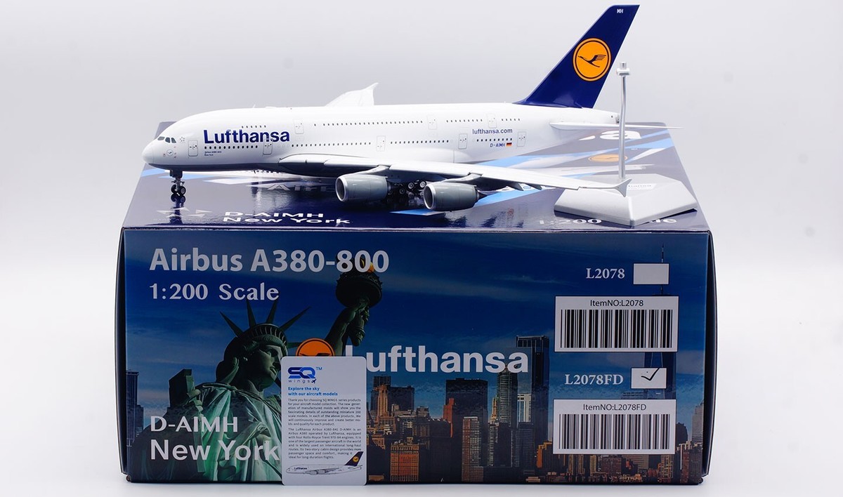 SQ Wings 1:200 Lufthansa AIRBUS A380 Diecast Aircraft Model