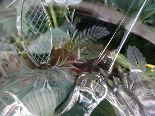 Cambridge Glass Clear Wheel Cut Sonora 3400 12.5 inch Flared 4 Toed Bowl VGUC - Picture 7 of 19