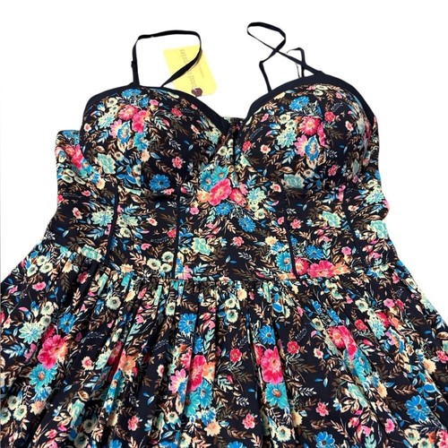 Band of Gypsies Bustier Floral Dress Sweetheart Neckline, Molded Cups Medium NWT - Picture 3 of 7