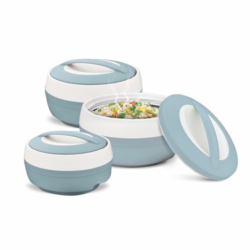 ASIAN Plastic Casserole Inner Stainless Steel Casserole Set 3, Blue- Free Post - Picture 2 of 7