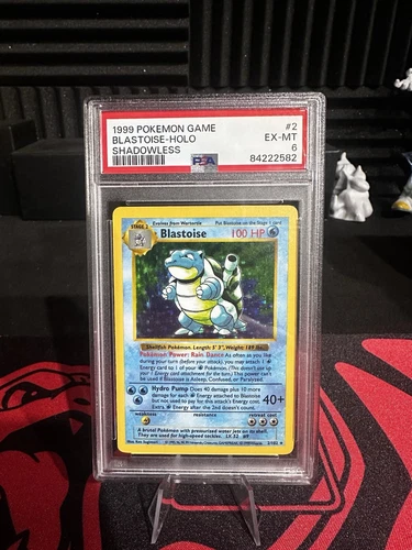 Shadowless Blastoise 1999 Pokemon Base Set Holo PSA 6