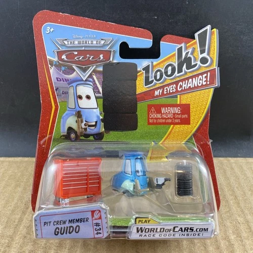 Disney Pixar World Of Cars Eyes Change Pit Crew Member Guido #34, COMB SHIP $1