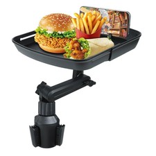 Car Cup Holder Tray Table, 360 Adjustable Car Food Tray with Phone Slot Sw...