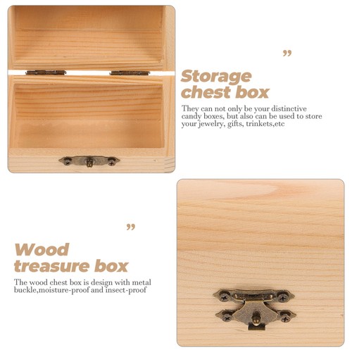 2Pcs Solid Wooden Arc Design Storage Boxes Gift Boxes (Small) wood treasure box - Picture 9 of 12