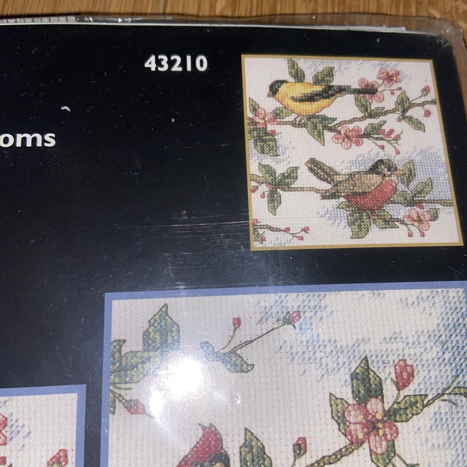 Bucilla #43210 Birds & Blossoms Counted Cross Stitch Kits NEW Set of 3 5"x5" - Image 3 of 4
