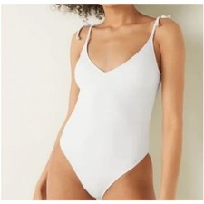 PINK Victoria s Secret tie strap low back padded cheeky one piece swimsuit small