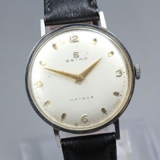 Vintage 1957 SEIKO UNIQUE 14034 33mm Hand Winding Manual Men's Watch From JAPAN