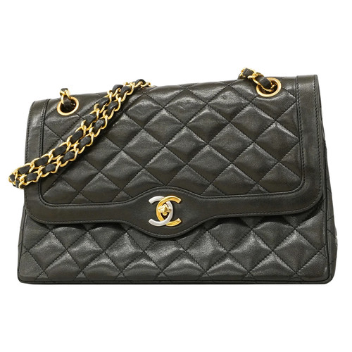 6fa0198 k CHANEL Shoulder Bag Matelass Paris Limited W Flap W Chain Lambskin Bla