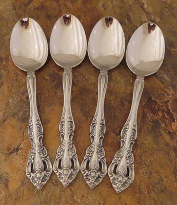Oneida Michelangelo Set of 4 Soup Spoons Heirloom USA Stainless Flatware Lot U