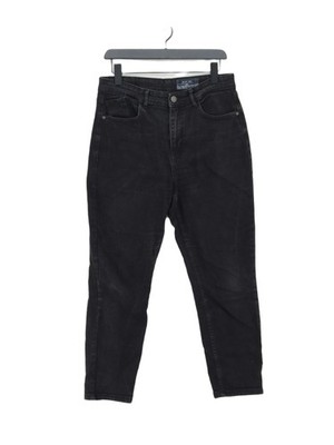 Noisy May Women's Jeans W 30 in Black Cotton with Elastane Mom