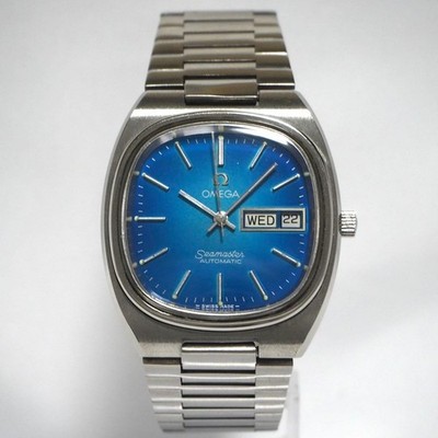 OMEGA Seamaster Automatic デイデイト（TVスクリーン） OMEGA Seamaster TV Screen Stainless Steel Blue Automatic Day-Date