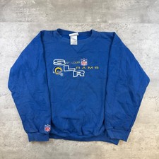 Vintage Puma St Louis Rams NFL Crewneck Sweatshirt Blue Mens L Made in USA 90s