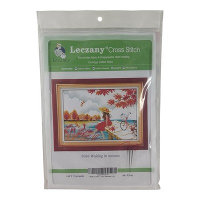 Leczany Cross Stitch Kit Waiting in Autumn 44x33cm 14CT 2-Strand Embroidery F036