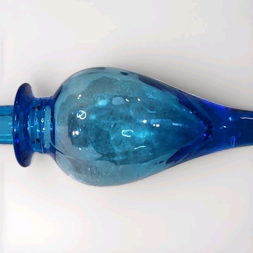 Vintage Mid Century Modern Blau Empoli 26" Karaffe mit Stopfen! Siehe Beschreibung - Bild 9 von 10