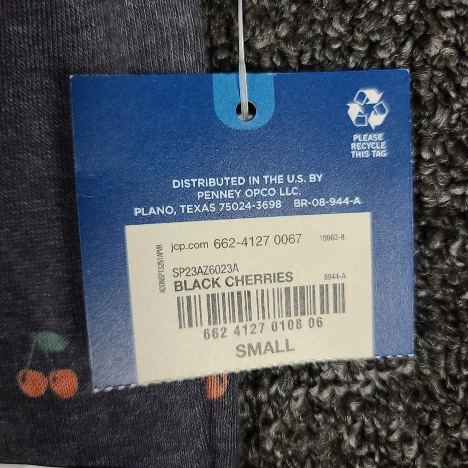 Camiseta para mujer junior pequeña gris cerezas gráfico geométrico Arizona calce clásico Foto 4 de 4