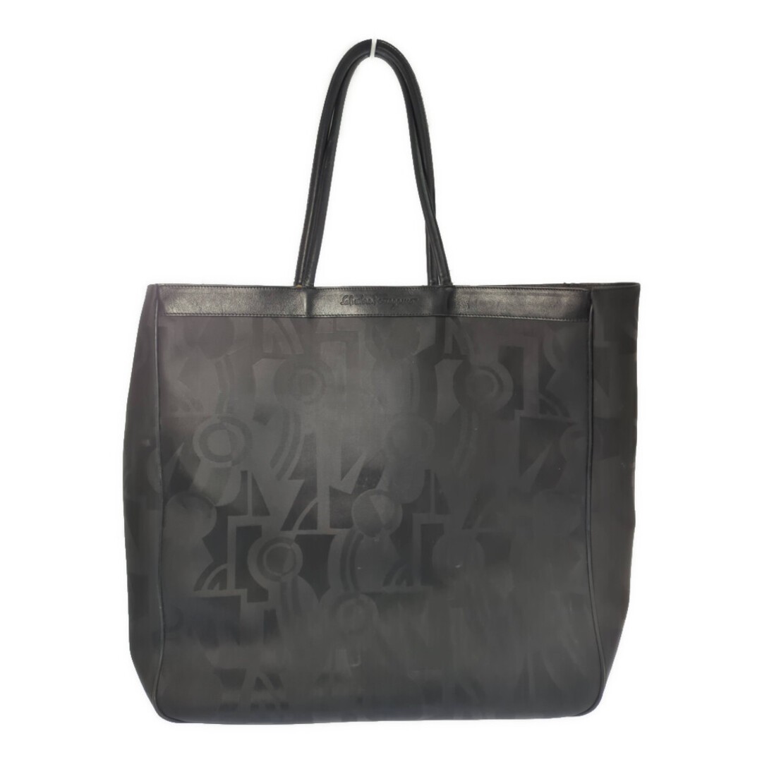 Salvatore Ferragamo Nylon Leather Tote Bag Black Used From Japan