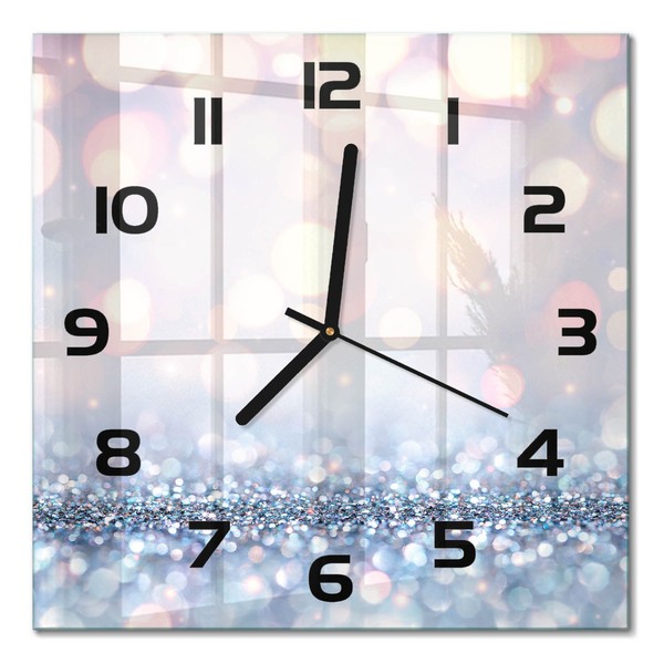 Wanduhr Glasuhr Glas-Wanduhr GläNzender Hintergrund Schwarze Zeiger 30X30 Cm-image