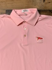 Peter Millar Polo Shirt Mens Large Pink LACC Golf Club US Open Summer Comfort