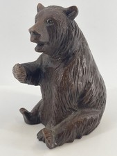 Vintage Carved Wood Bear Brown Rustic Figurin...