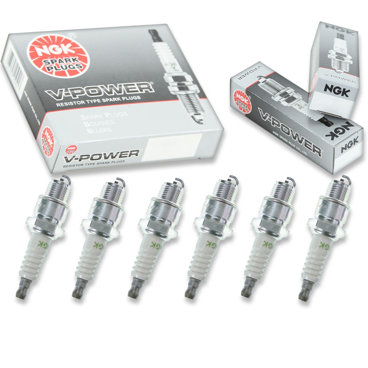 6pcs NGK 4838 V-Power BP8H-N-10 Outboard Marine Spark Plug Tune Up Kit Set ds