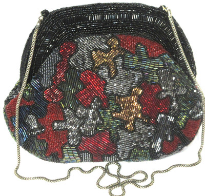 Reserved Vintage 1970's Delill Beaded Evening Bag Purse  COLORFUL