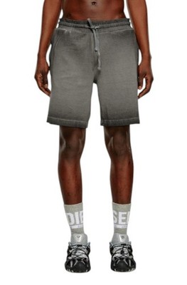 DIESEL P-Stalt-Waf Herren Shorts M Grau Used Look Piqué Waffle Knit Baumwolle