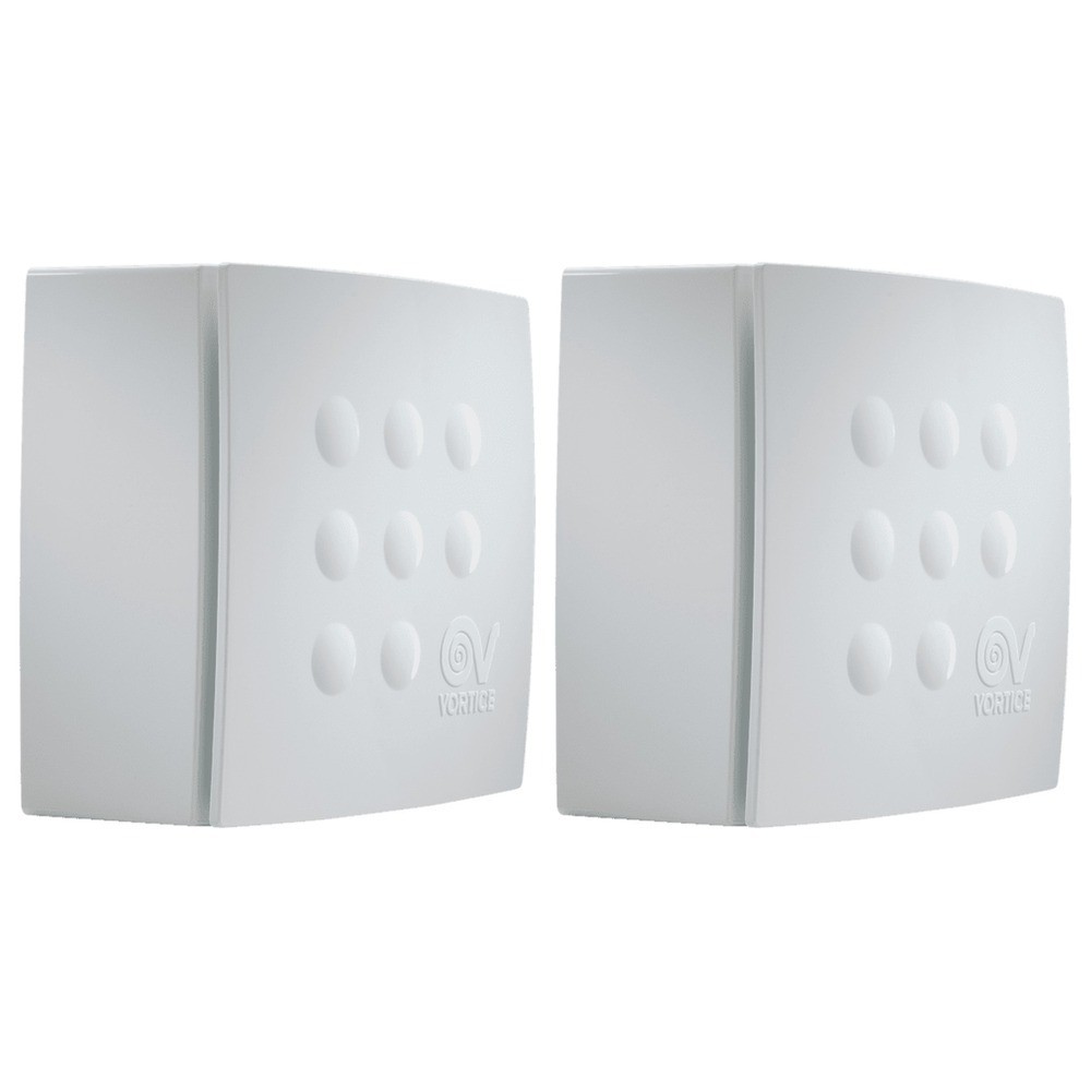 2 x Vortice 12222 Quadro Super T HCS Centrifugal Extractor Fans 100mm Humidistat
