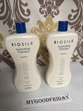 BioSilk 2 pk Hydrating Therapy Shampoo Duo Jumbo 34oz Sulfate Free Made In USA