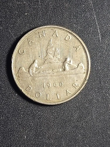 1960 Canada SILVER Dollar $  (0.800 fine, 0.6 oz ASW) - AU   stk#Q1