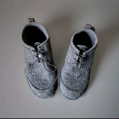 WOOLFIT NOMAD SLIPPER BOOTS/DK GREY/BLK RUBBER SOLE/EU39/US W 8/US M 6/PRE-OWNED