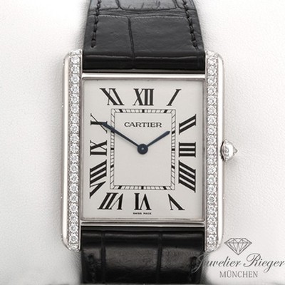 Cartier Tank Louis XL Weissgold 750 Diamanten 2020 WT200006 Handaufzug Gold