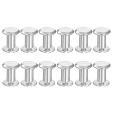 12 Sets Chicago Screws, 3x8mm DxH Phillips Binding Post Screw Rivets,Silver