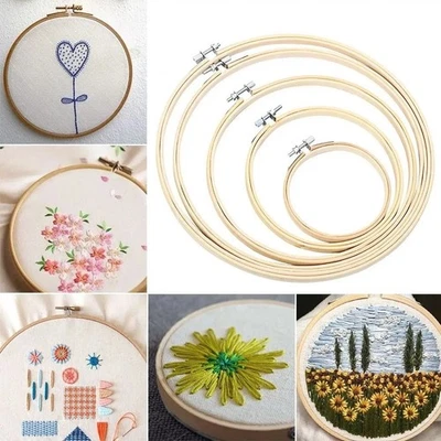 Bamboo Hand Embroidery Cross Stitch Ring Hoop Frames Top Quality UK Seller 9-20C - Image 1 of 4
